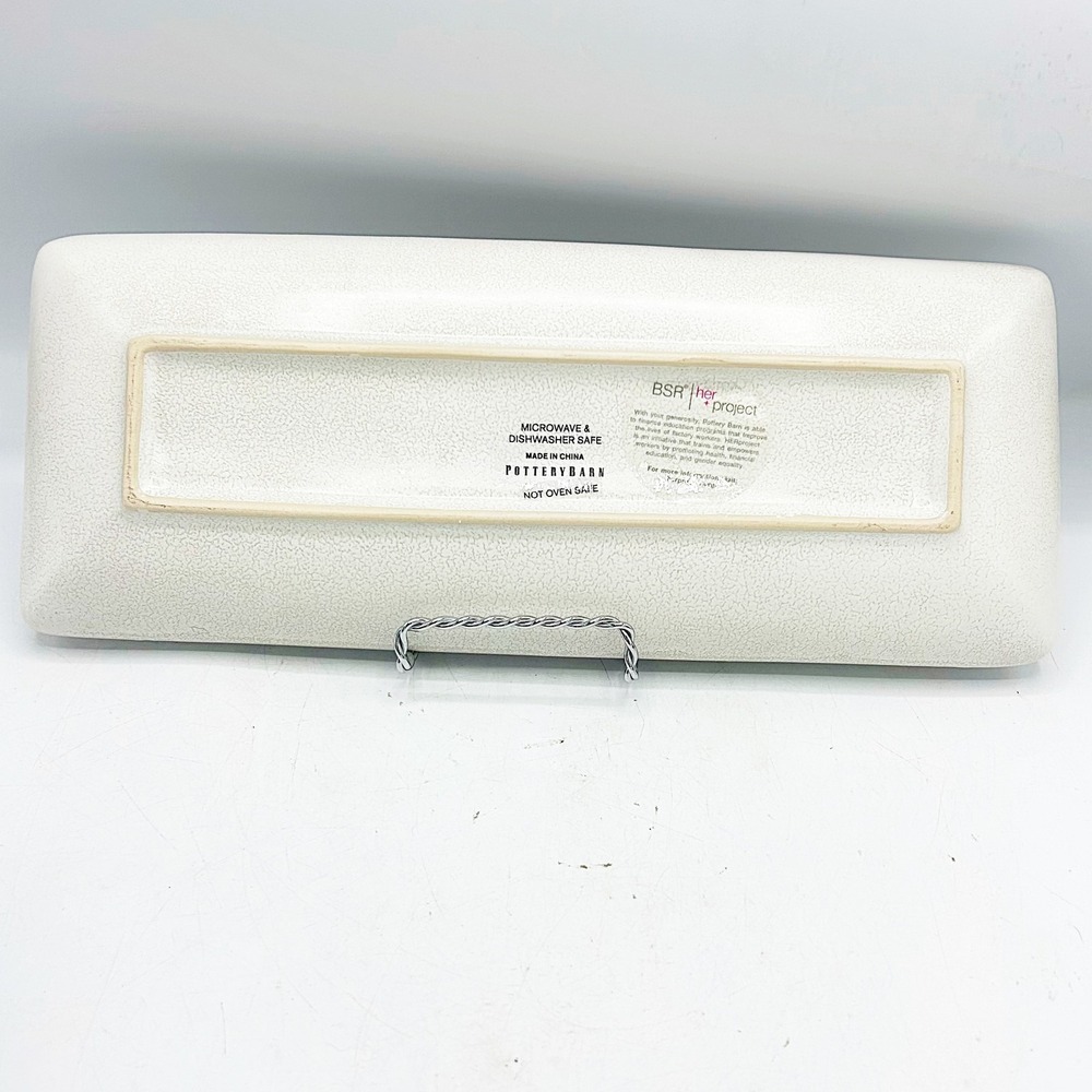 Pottery Barn XOXO Ceramic Serving Tray White Rectangular Valentine Decor 12" - Picture 6 of 6